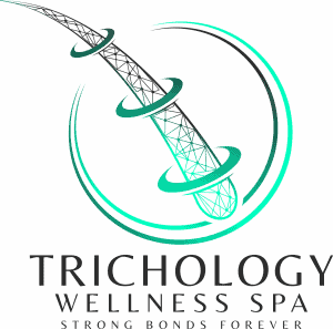 trichology wellness spa black and teal logo